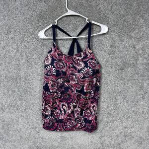 Lands End Tankini Swim Top 8 DDD Boho Cottagecore Paisley Beach Summerwear Y2K